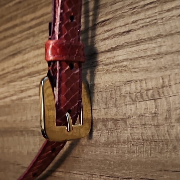 Snakeskin Genuine Belt Size Medium Hot Pink Vintage - Picture 2 of 3